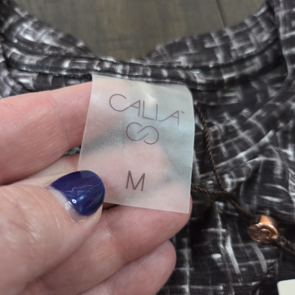 Callaway Golf Women's Cross Thatch Crew Neck Top Medium New Black & White Turn - Picture 4 of 10